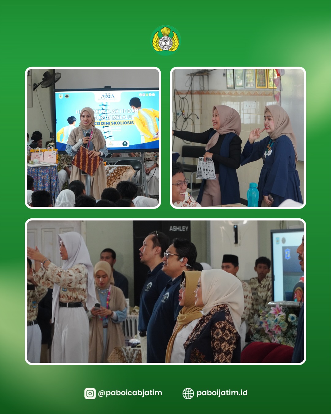 Kuis interaktif tentang skoliosis dalam kegiatan edukasi kesehatan tulang belakang remaja